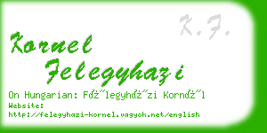 kornel felegyhazi business card